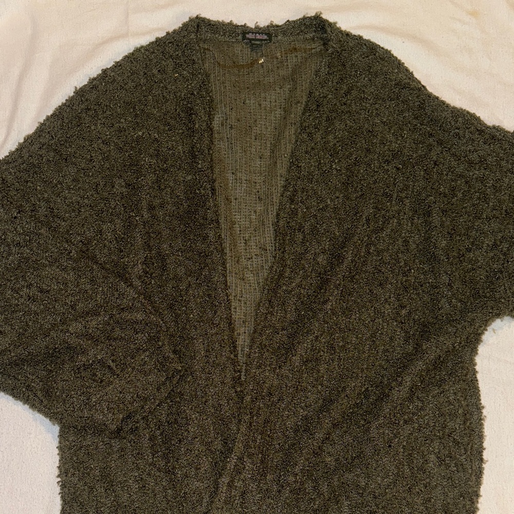 Textured Olive Cardigan